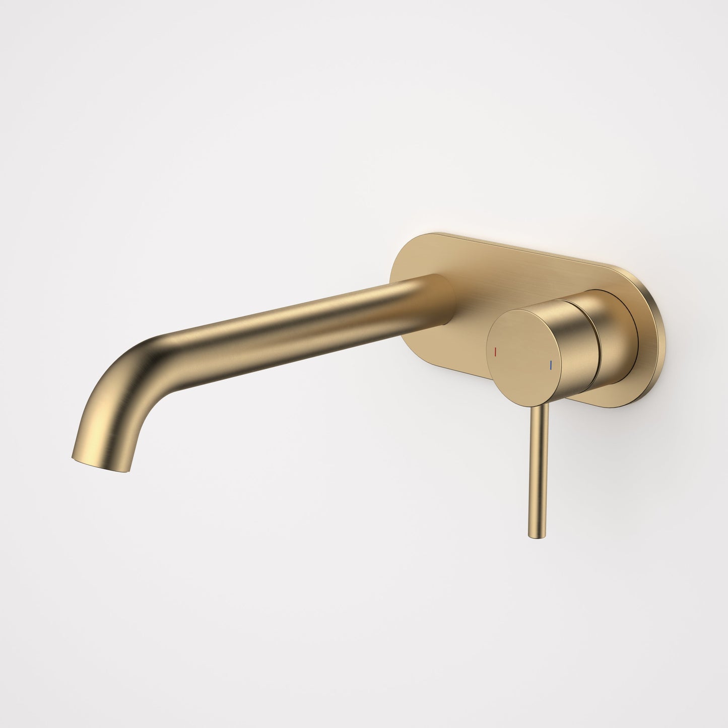 Liano II 210mm Wall Basin/Bath Mixer and Outlet Rounded Plate Brushed Brass Lead Free