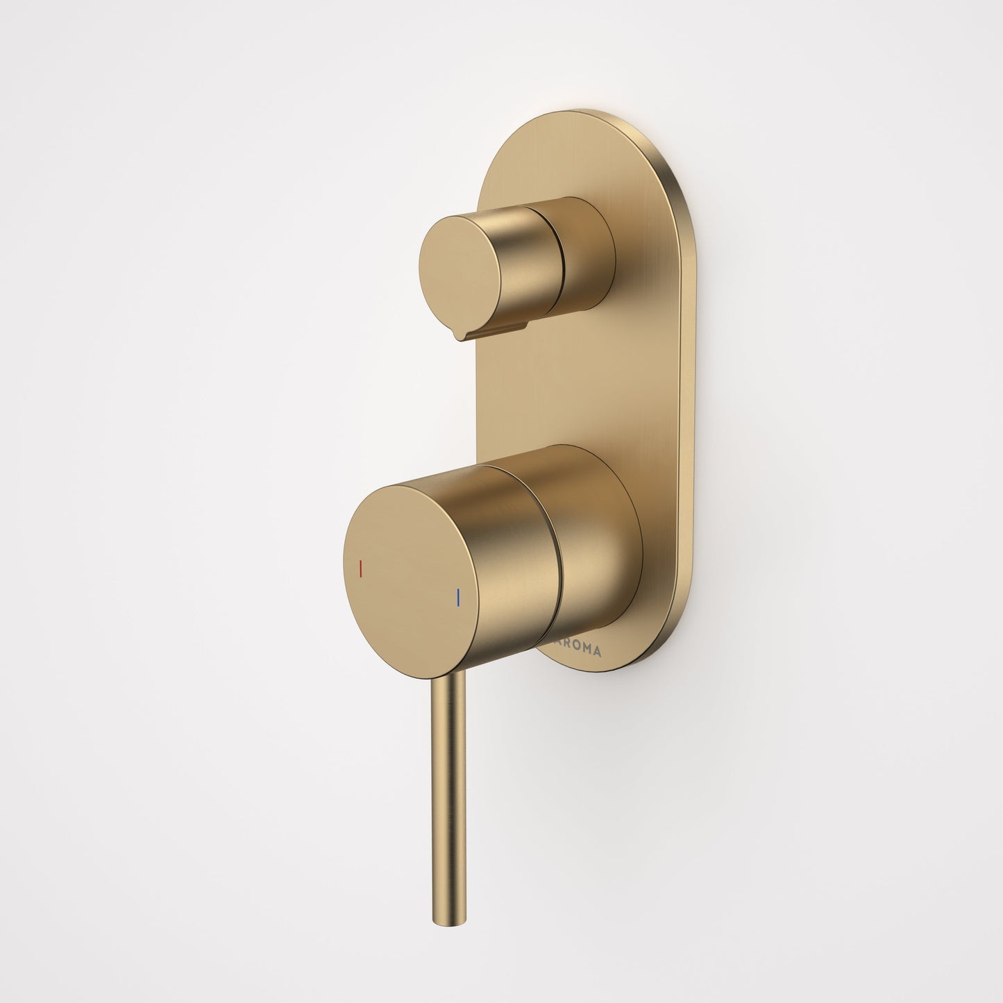 Liano II Bath / Shower Mixer With Diverter and Outlet Rounded Plate Brushed Brass