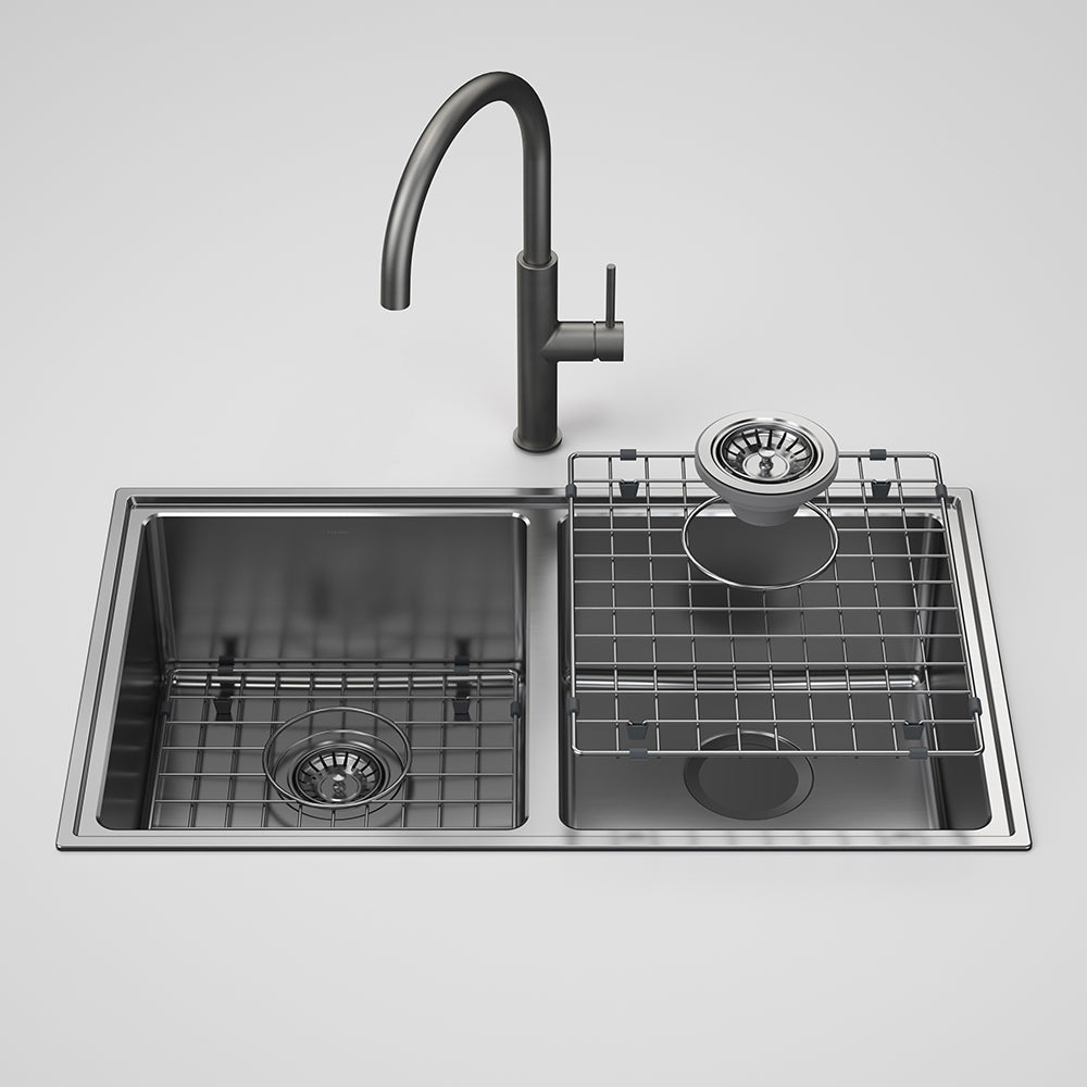 Urbane II Double Bowl Sink with Liano II Sink Mixer Gunmetal