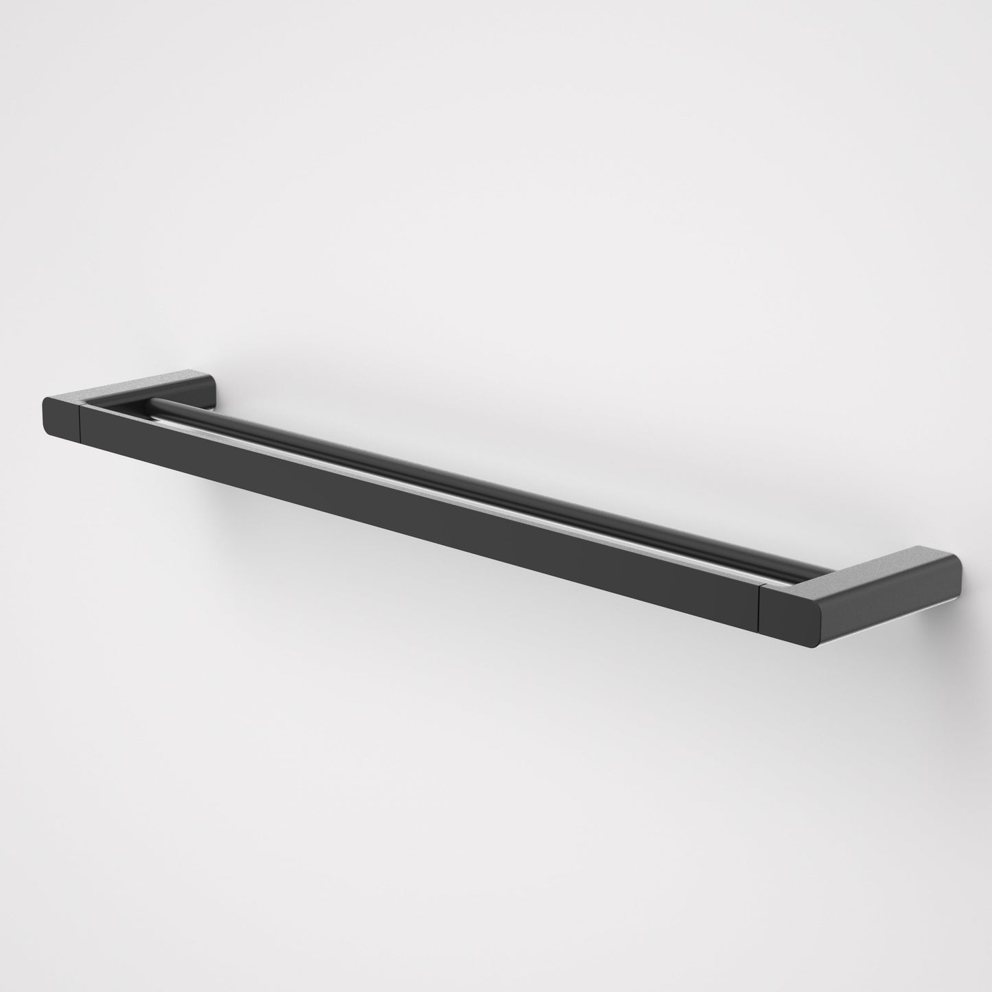 Luna Double Towel Rail 630mm Black