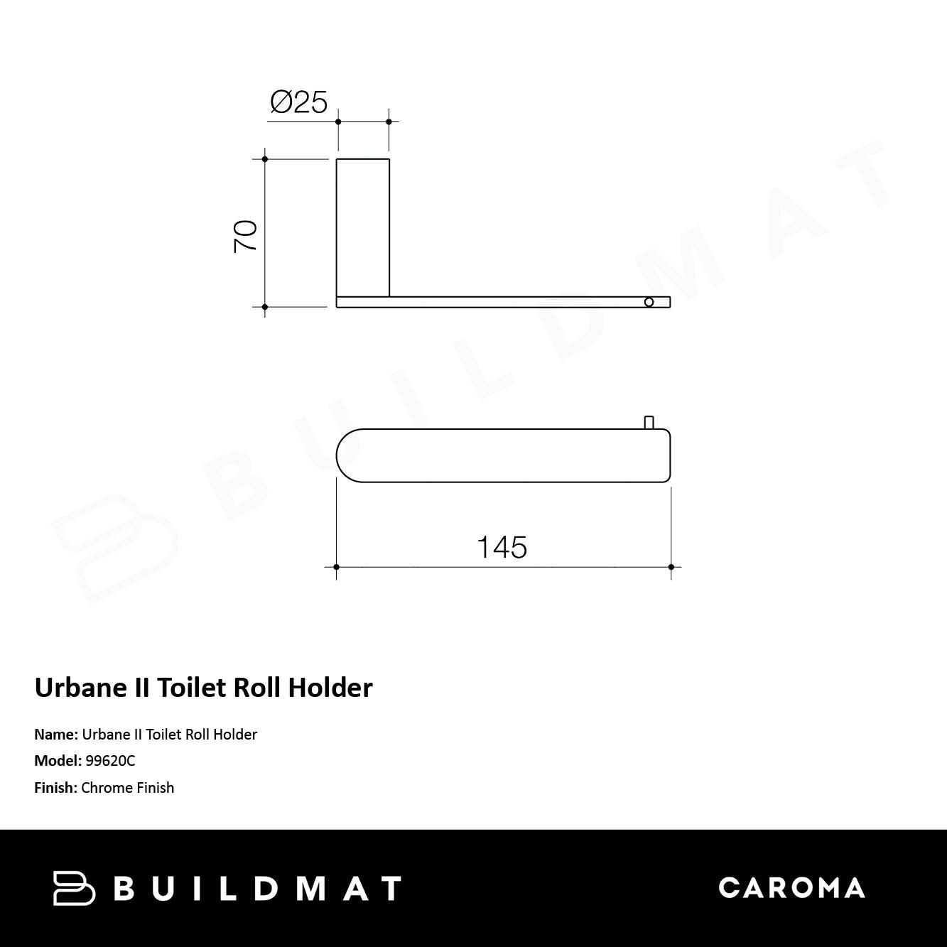 Urbane II Toilet Roll Holder Chrome