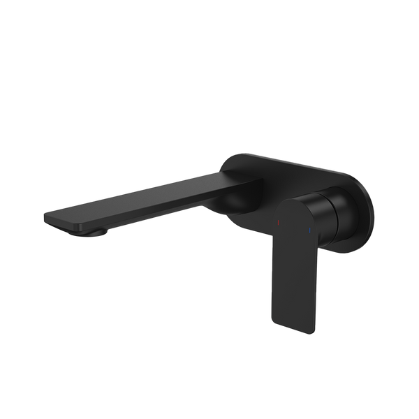 Urbane II 180mm Wall Basin/Bath Mixer and Outlet Round Plate Lead Free Matte Black
