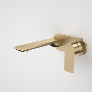 Urbane II 180mm Wall Basin/Bath Mixer and Outlet Round Plate Lead Free Brushed Brass - Brushed Brass