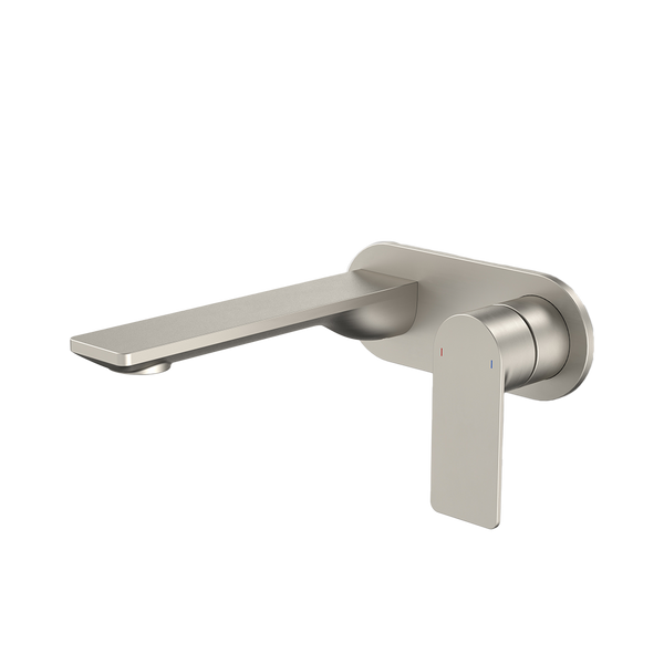 Urbane II 180mm Wall Basin/Bath Mixer and Outlet Round Plate Lead Free Brushed Nickel
