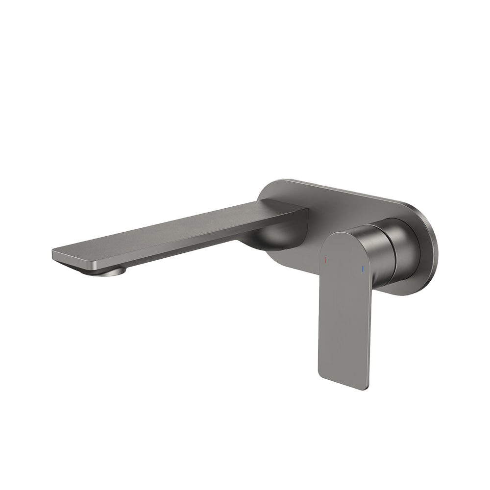 Urbane II 180mm Wall Basin/Bath Mixer and Outlet Round Plate Lead Free Gunmetal