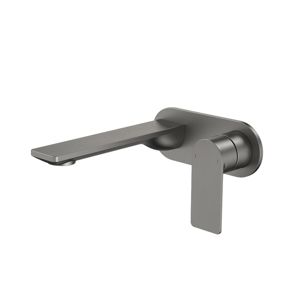 Urbane II 180mm Wall Basin/Bath Mixer and Outlet Round Plate Lead Free Gunmetal