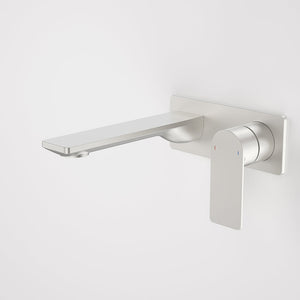 Urbane II 180mm Wall Basin/Bath Mixer and Outlet Rectangular Plate Lead Free Brushed Nickel - Brushed Nickel