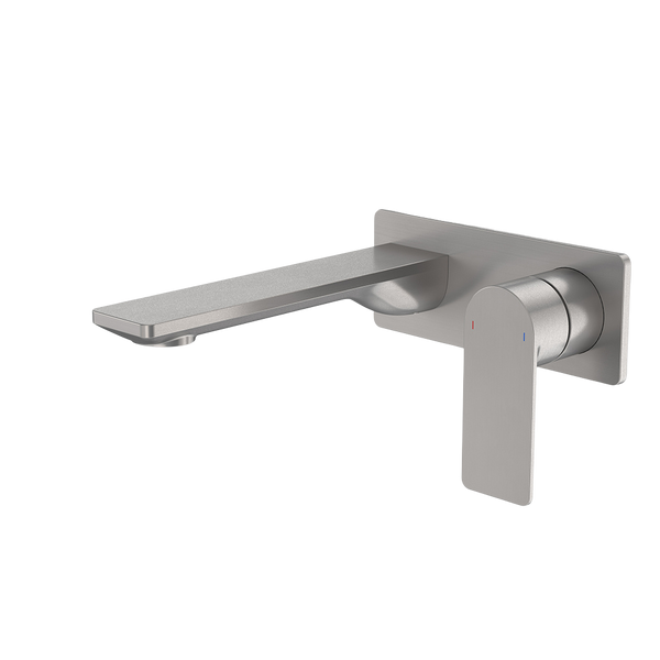 Urbane II 180mm Wall Basin/Bath Mixer and Outlet Rectangular Plate Lead Free Gunmetal