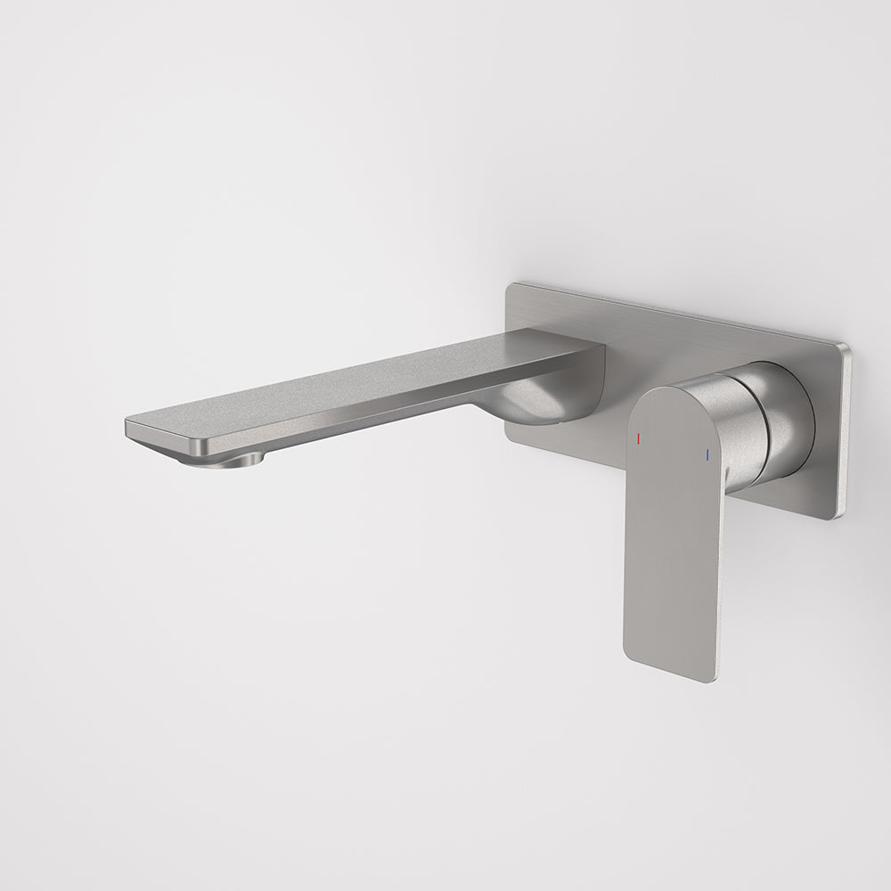 Urbane II 180mm Wall Basin/Bath Mixer and Outlet Rectangular Plate Lead Free Gunmetal