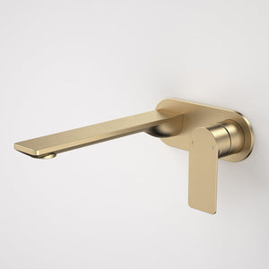 Urbane II 220mm Wall Basin/Bath Mixer and Outlet Round Plate Lead Free Brushed Brass - Brushed Brass