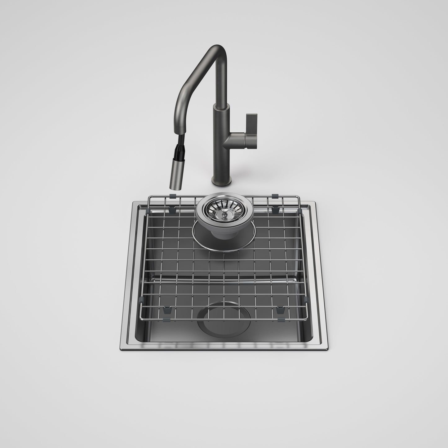 Urbane II Single Bowl Sink with Urbane II Pull Out Sink Mixer Gunmetal