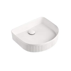 Arch Fluted Above Counter Basin Gloss White - Gloss White