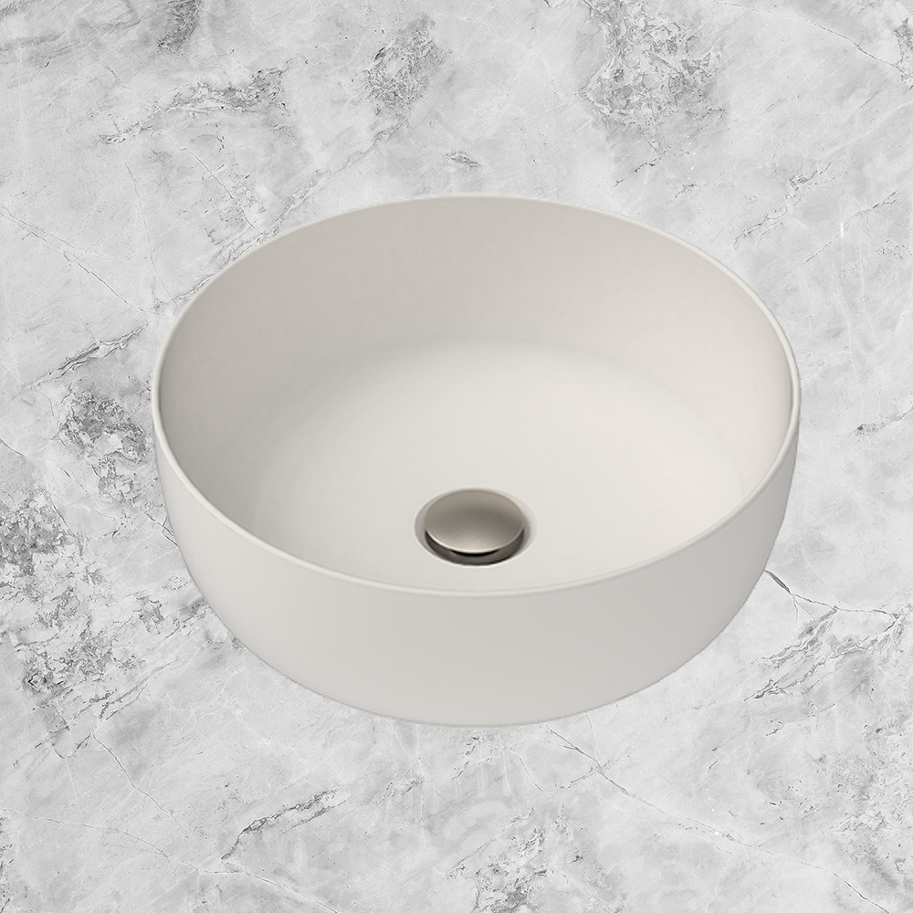 Glam Round Above Counter Basin Mat Pearl