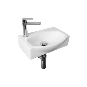 Humphrey Semi Rceseed Wall Basin GW with 1 Tap Hole - Gloss White