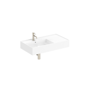 Teorema Wall Basin 800 Left with 1 Tap Hole - Gloss White