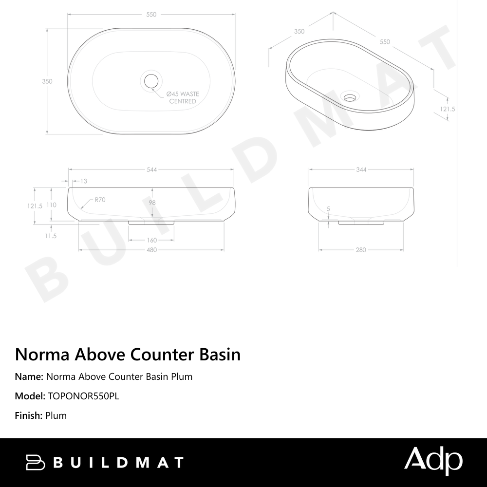 Norma Above Counter Basin Plum