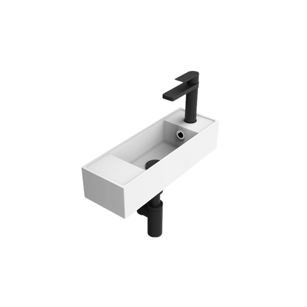 Eon Wall Basin Gloss White with 1 Tap Hole