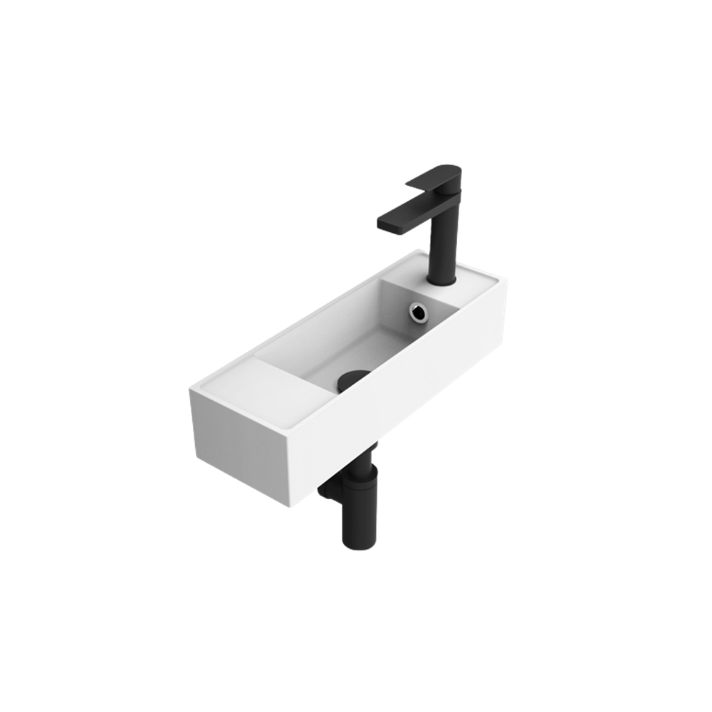 Eon Wall Basin Gloss White with 1 Tap Hole