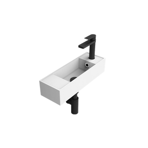 Eon Wall Basin Gloss White with 1 Tap Hole - Gloss White