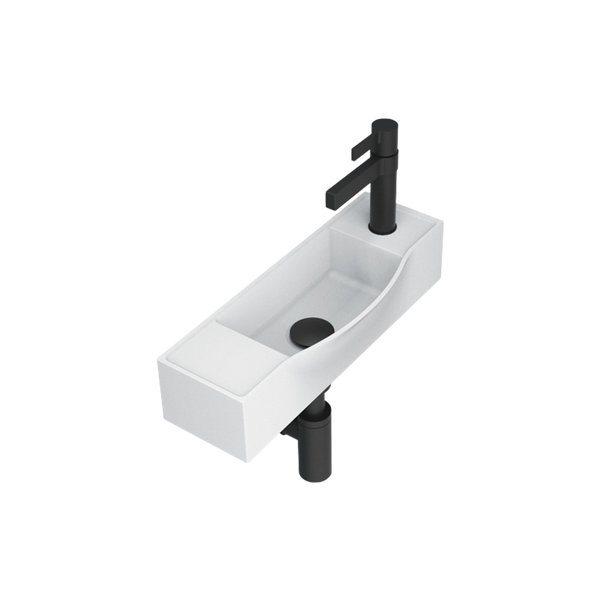 Halo Wall Basin Gloss White Right Tap Hole