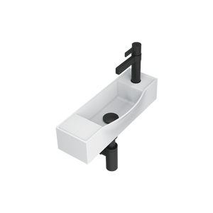 Halo Wall Basin Gloss White Right Tap Hole - Gloss White