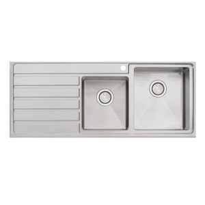 Apollo 1 And 3/4 Bowl Sink With Drainer Right Stainless Steel - Stainless Steel