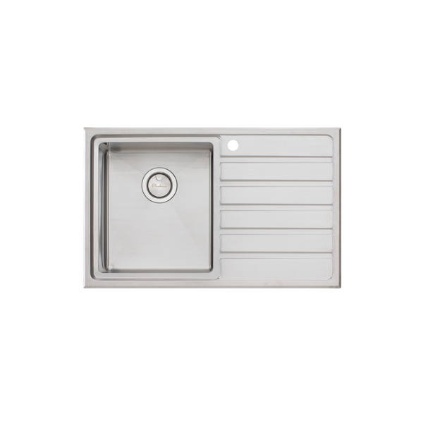 Apollo Single Bowl Sink With Drainer Left Stainless Steel