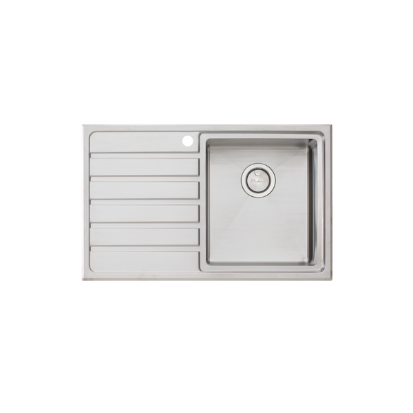 Apollo Single Bowl Sink With Drainer Right Stainless Steel