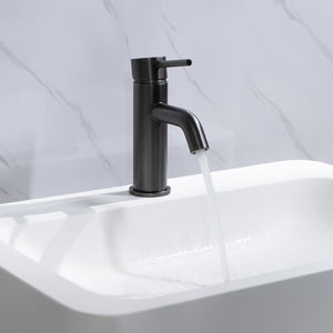 Mira Brushed Gunmetal Short Basin Mixer - Brushed Gunmetal