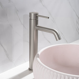 Mira Brushed Nickel Tall Basin Mixer - Brushed Nickel