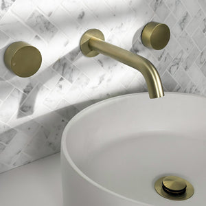 Simon Brushed Brass Gold Simple Circle Handles - Brushed Brass Gold