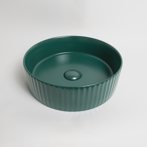 Camilla Fluted Matte Green Basin - Matte Green