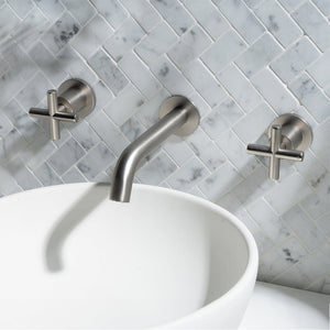 Cora Brushed Nickel Cross Tap Handles - Brushed Nickel