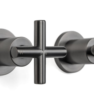 Cora Brushed Gunmetal Cross Tap Handles - Brushed Gunmetal
