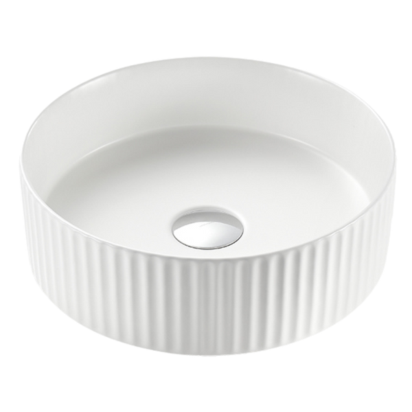 Cassie Gloss White Fluted Basin