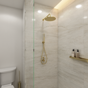 Mira 250mm Brushed Brass Gold Shower Head - Brushed Brass Gold