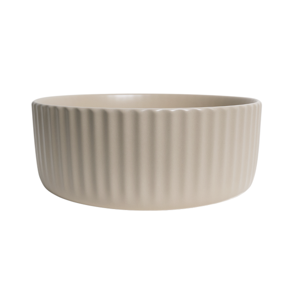 Lula Mini Fluted Matte Ecru Sand Basin