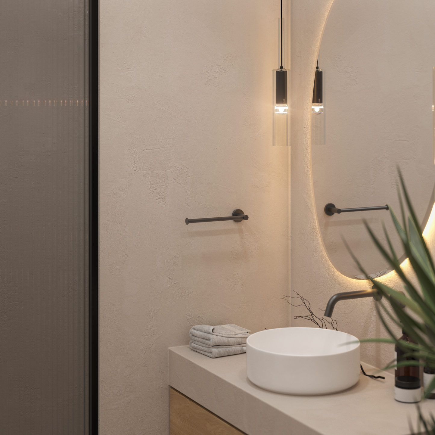 Farina 255 Hand Towel Rail Brushed Gunmetal