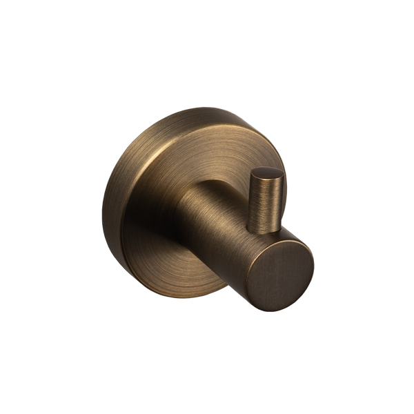 Farina Robe Hook Brushed Vintage Antique Brass