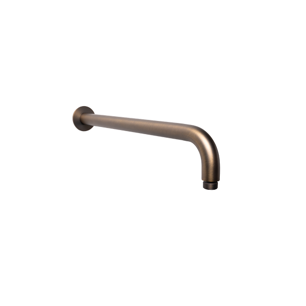 Mira Brushed Vintage Antique Brass Curved Shower Arm