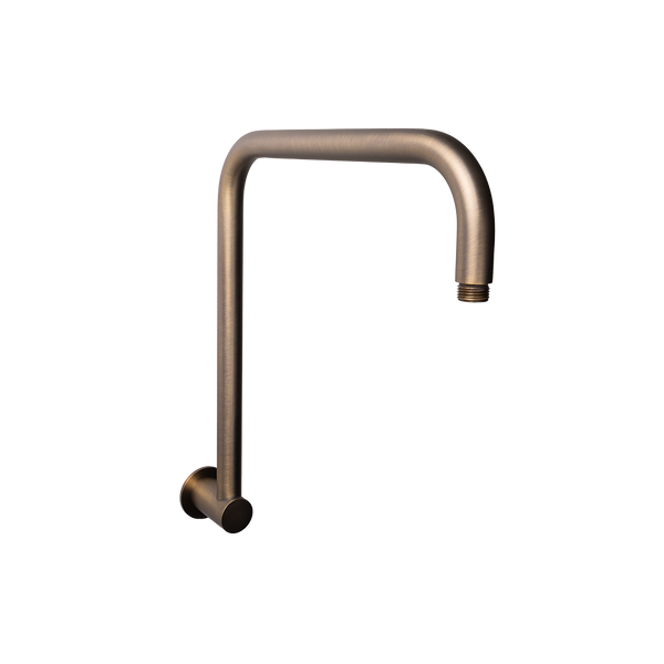 Mira Brushed Vintage Antique Brass High Rise Upswept Shower Arm