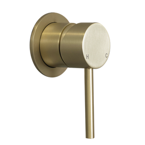 Mira Brushed Brass Gold Wall Mixer - Brushed Brass Gold
