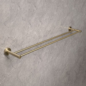 Farina 800 Double Towel Rail Brushed Brass Gold - Brushed Brass Gold