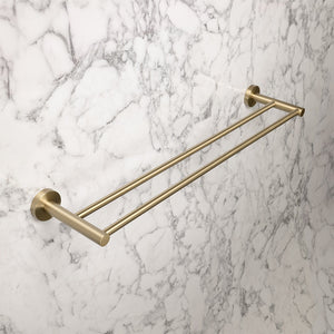 Farina 600 Double Towel Rail Brushed Brass Gold - Brushed Brass Gold