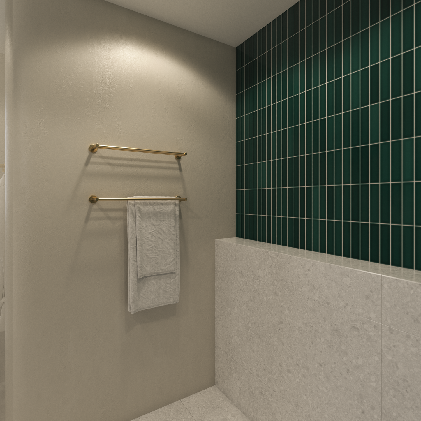 Farina 600 Double Towel Rail Brushed Brass Gold