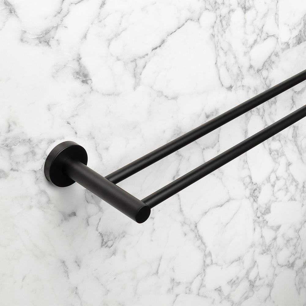Farina 600 Double Towel Rail Matte Black