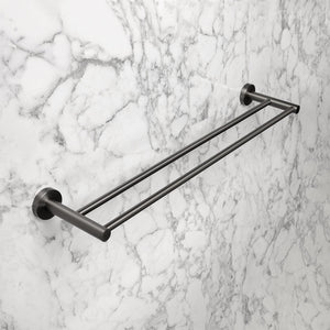 Farina 600 Double Towel Rail Brushed Gunmetal - Brushed Gunmetal