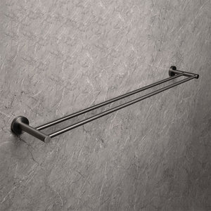 Farina 800 Double Towel Rail Brushed Gunmetal - Brushed Gunmetal