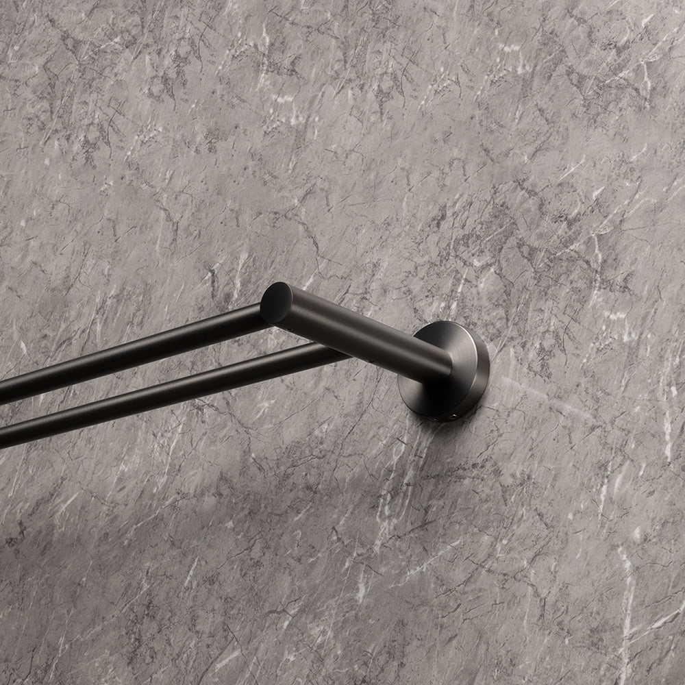 Farina 800 Double Towel Rail Brushed Gunmetal