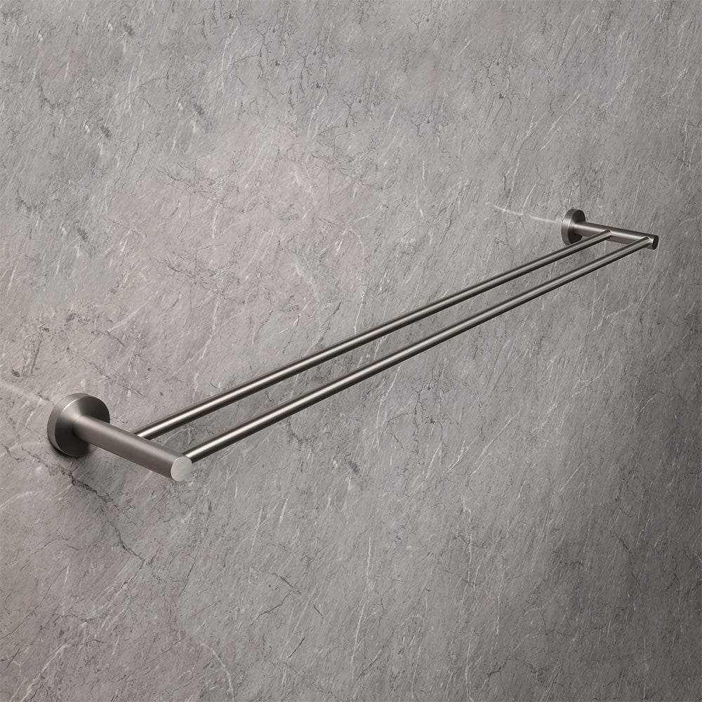 Farina 800 Double Towel Rail Brushed Nickel